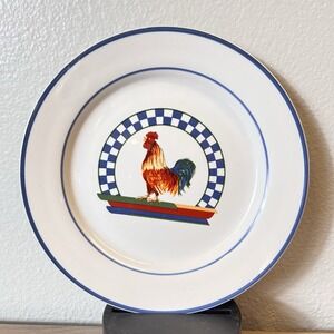 Vintage Century Stoneware Remy Blue Rim Salad Plate 7.75"‎ Made in Thailand